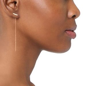 BLANCA MONROS GOMEZ 14 kt Gold Bar & Chain Stitch Single Earring